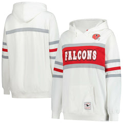 Atlanta Falcons Women's Plus Size Head Coach Throwback Pullover Hoodie White | Mitchell & Ness