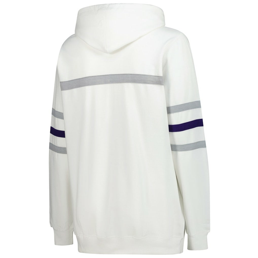 Baltimore Ravens Women's Plus Size Head Coach Throwback Pullover Hoodie White | Mitchell & Ness
