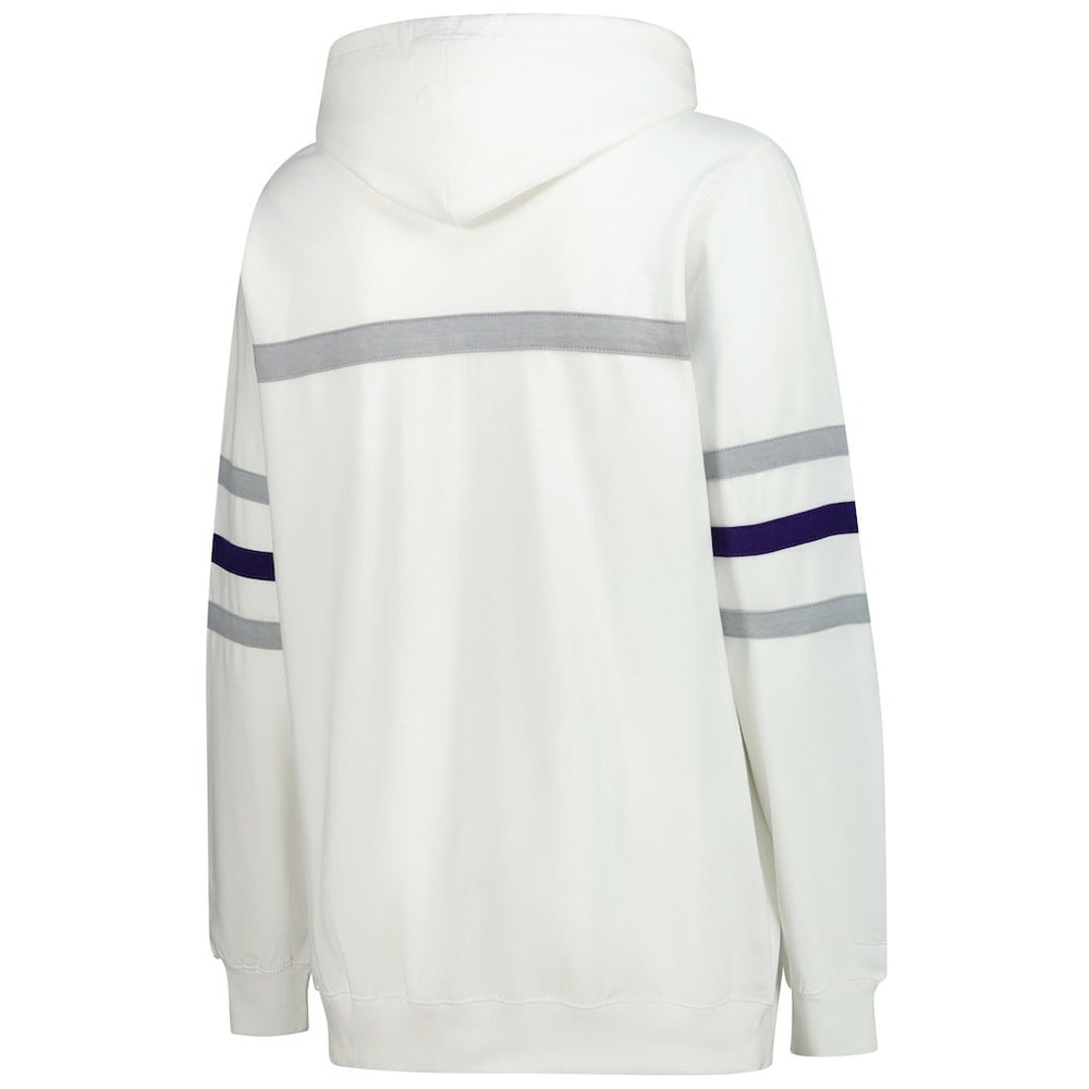 Baltimore Ravens Women's Plus Size Head Coach Throwback Pullover Hoodie White | Mitchell & Ness