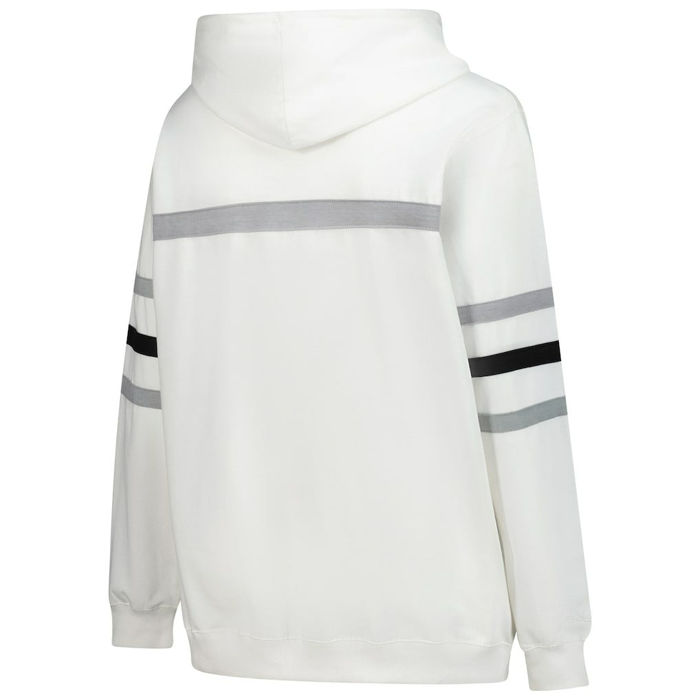 Pittsburgh Steelers Women's Plus Size Head Coach Throwback Pullover Hoodie White | Mitchell & Ness
