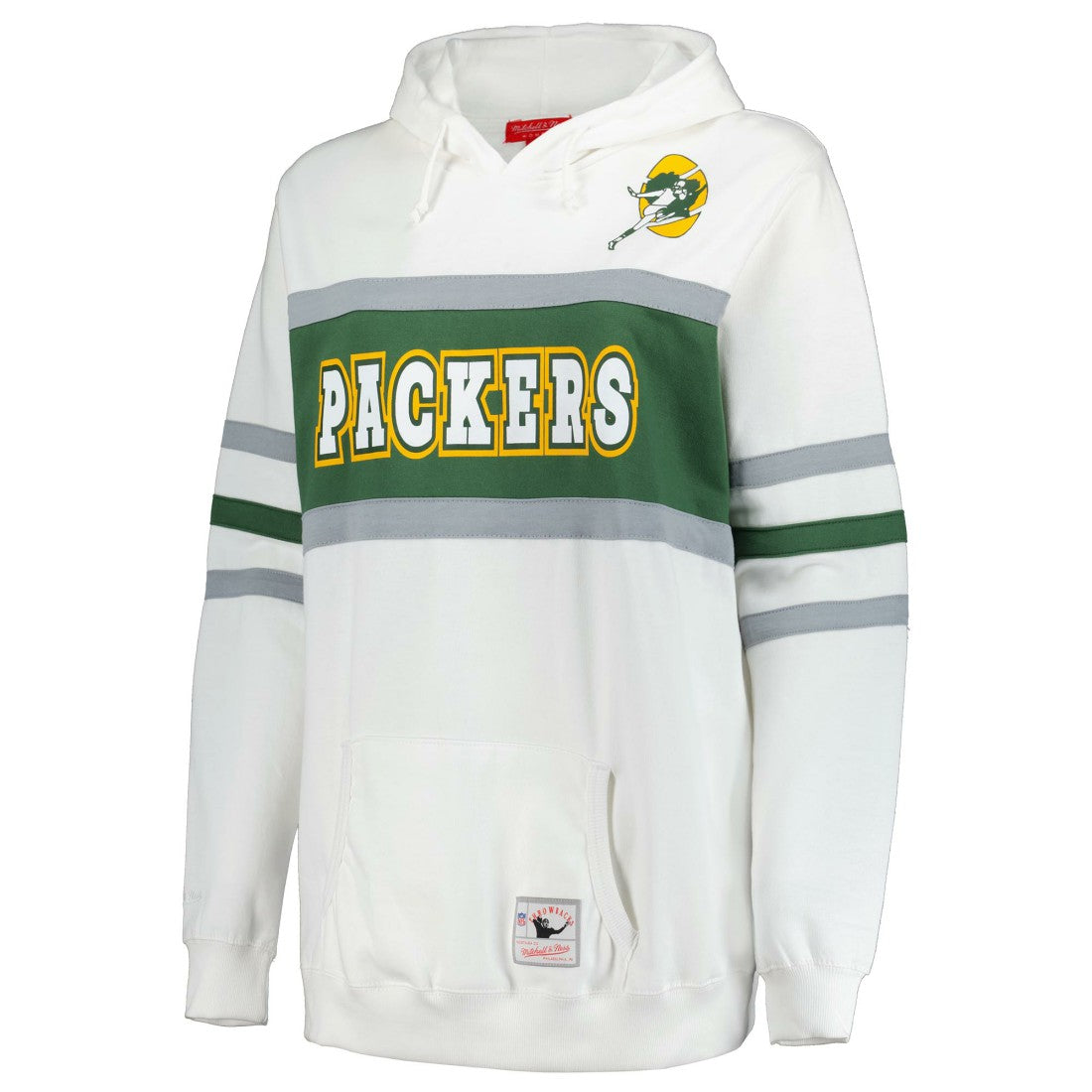 Green Bay Packers Women's Plus Size Head Coach Throwback Pullover Hoodie White | Mitchell & Ness