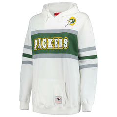 Green Bay Packers Women's Plus Size Head Coach Throwback Pullover Hoodie White | Mitchell & Ness