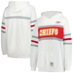 Kansas City Chiefs Women's Plus Size Head Coach Throwback Pullover Hoodie White | Mitchell & Ness