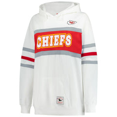 Kansas City Chiefs Women's Plus Size Head Coach Throwback Pullover Hoodie White | Mitchell & Ness