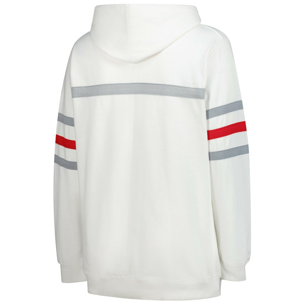 Kansas City Chiefs Women's Plus Size Head Coach Throwback Pullover Hoodie White | Mitchell & Ness