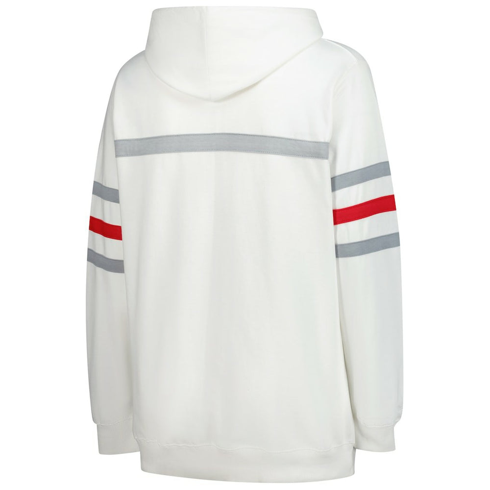 Kansas City Chiefs Women's Plus Size Head Coach Throwback Pullover Hoodie White | Mitchell & Ness