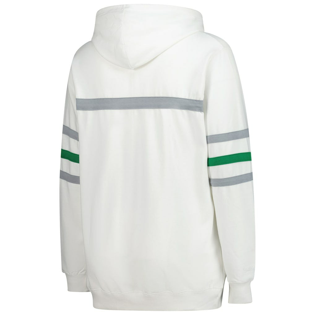 Philadelphia Eagles Women's Plus Size Head Coach Throwback Pullover Hoodie White | Mitchell & Ness