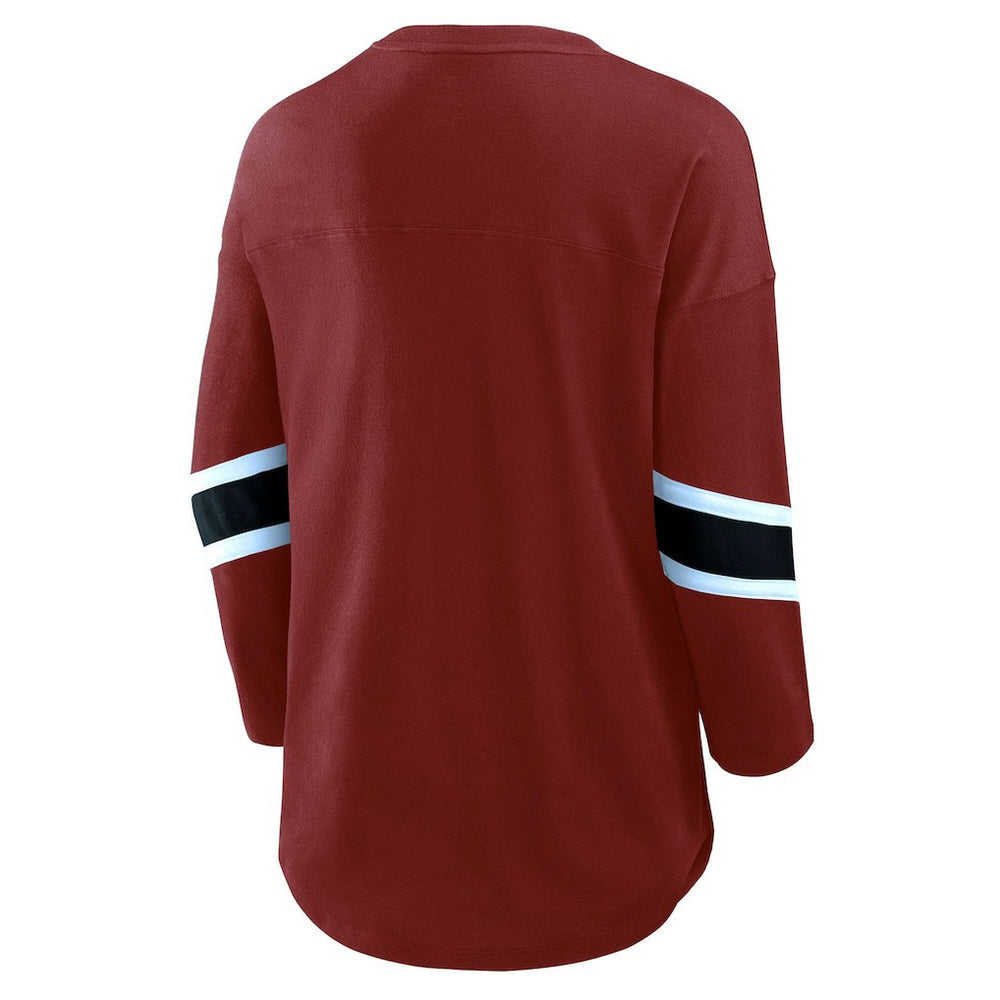 Washington Commanders Women's Plus Size Redzone 3/4-Sleeve Scoop Neck T-Shirt Burgundy | Fanatics
