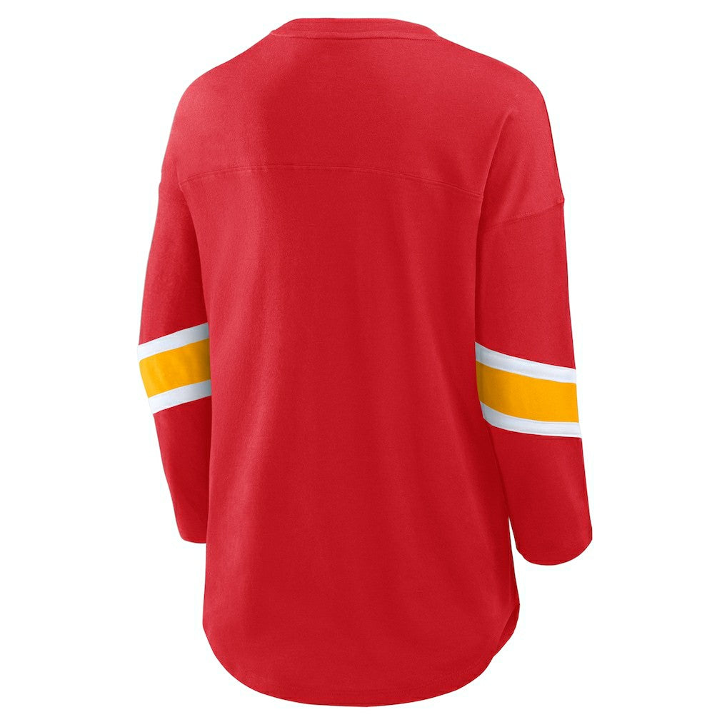 Kansas City Chiefs Women's Plus Size Redzone 3/4-Sleeve Scoop Neck T-Shirt Red | Fanatics