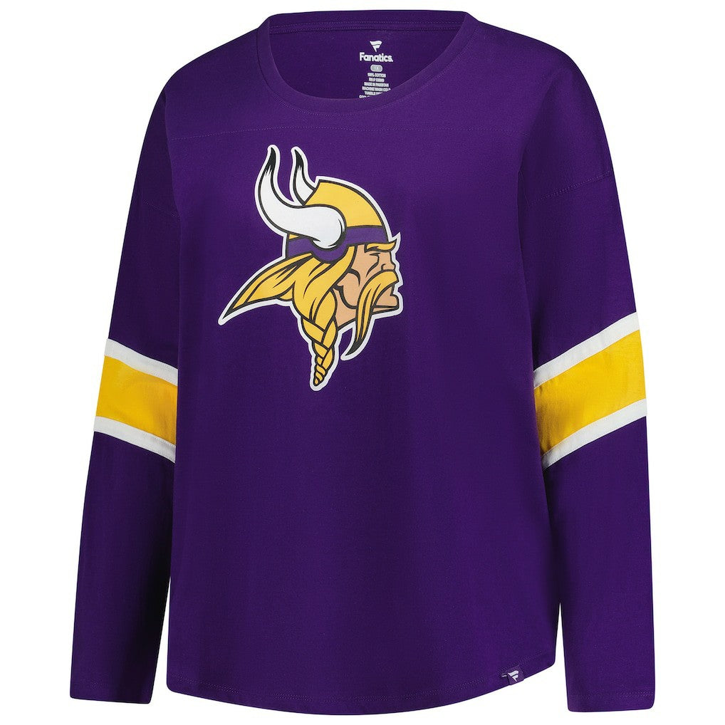 Minnesota Vikings Women's Plus Size Redzone 3/4-Sleeve Scoop Neck T-Shirt Purple | Fanatics