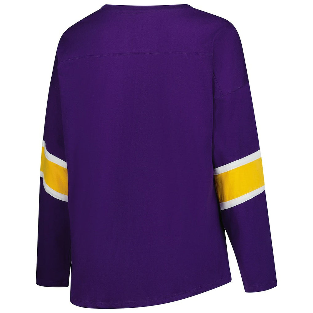 Minnesota Vikings Women's Plus Size Redzone 3/4-Sleeve Scoop Neck T-Shirt Purple | Fanatics