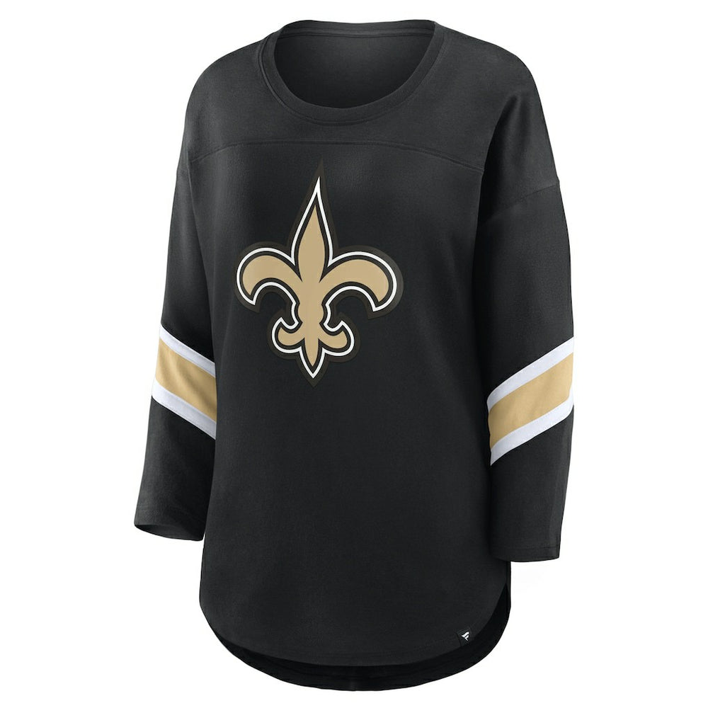New Orleans Saints Women's Plus Size Redzone 3/4-Sleeve Scoop Neck T-Shirt Black | Fanatics