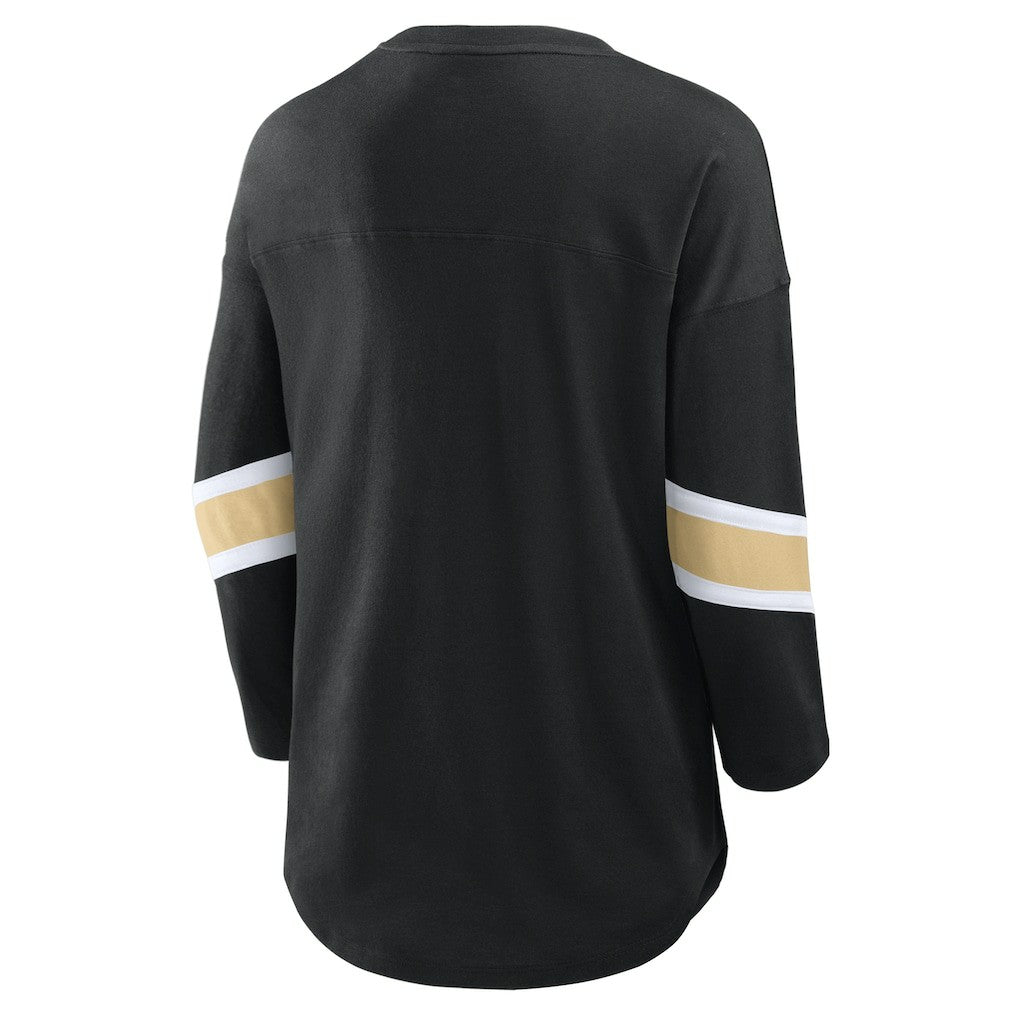 New Orleans Saints Women's Plus Size Redzone 3/4-Sleeve Scoop Neck T-Shirt Black | Fanatics