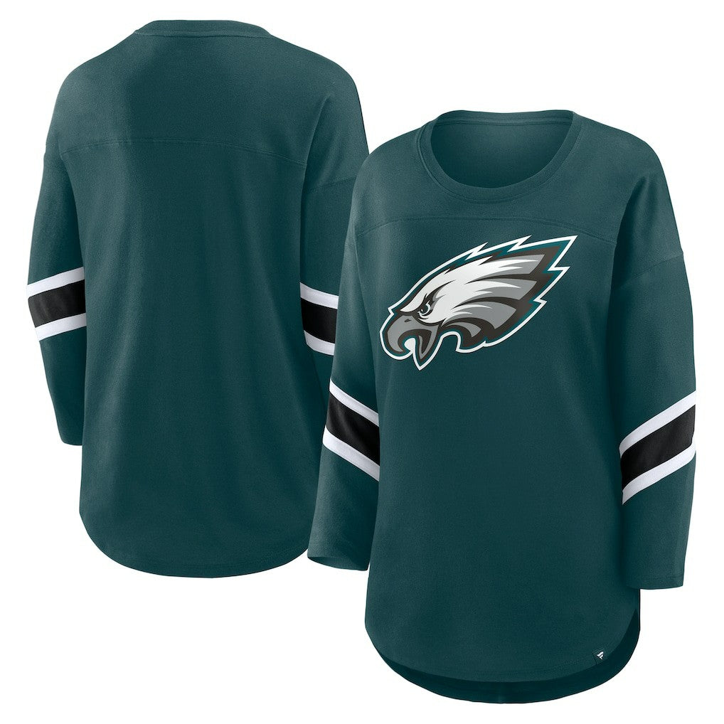 Philadelphia Eagles Women's Plus Size Redzone 3/4-Sleeve Scoop Neck T-Shirt Green | Fanatics
