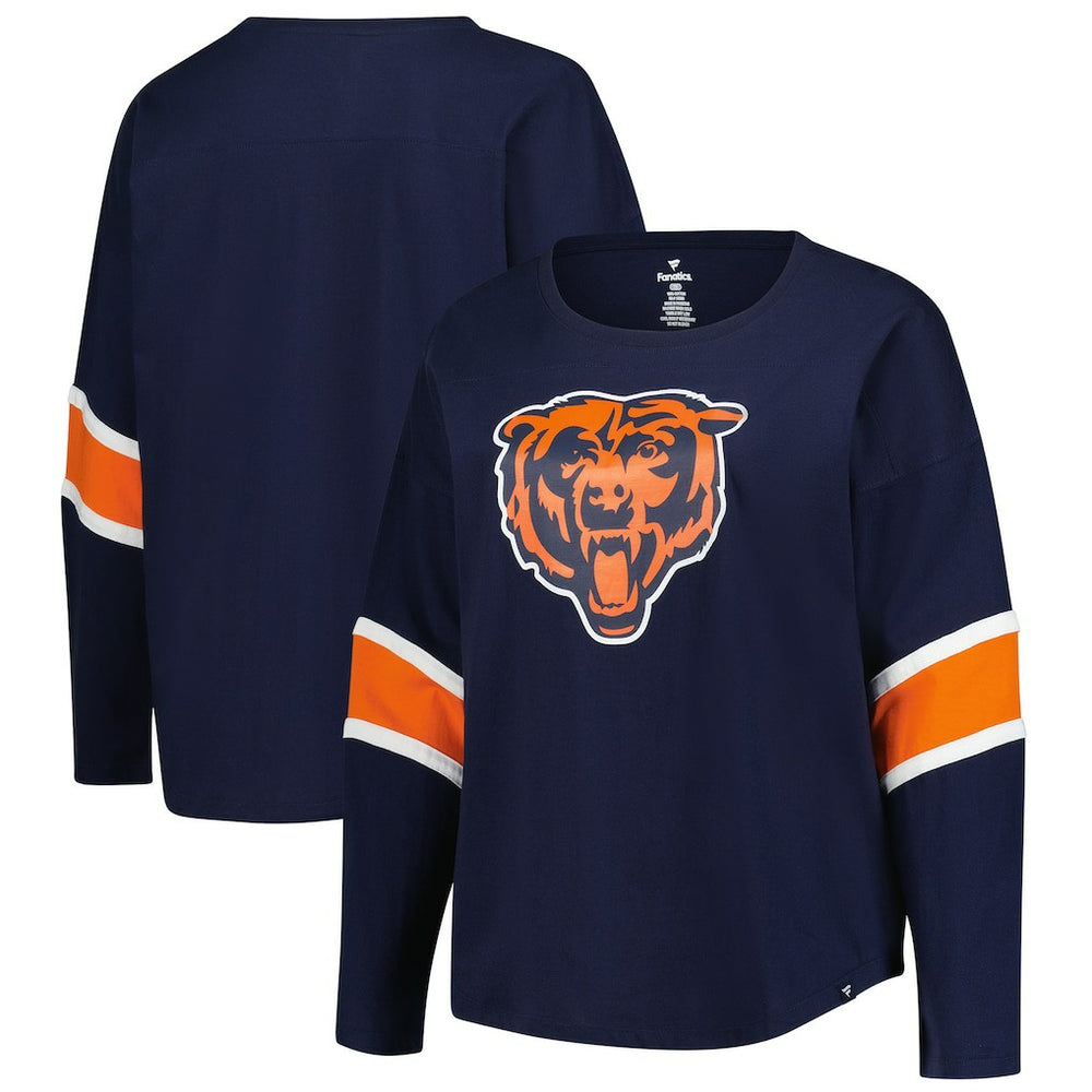 Chicago Bears Women's Plus Size Redzone 3/4-Sleeve Scoop Neck T-Shirt Navy | Fanatics