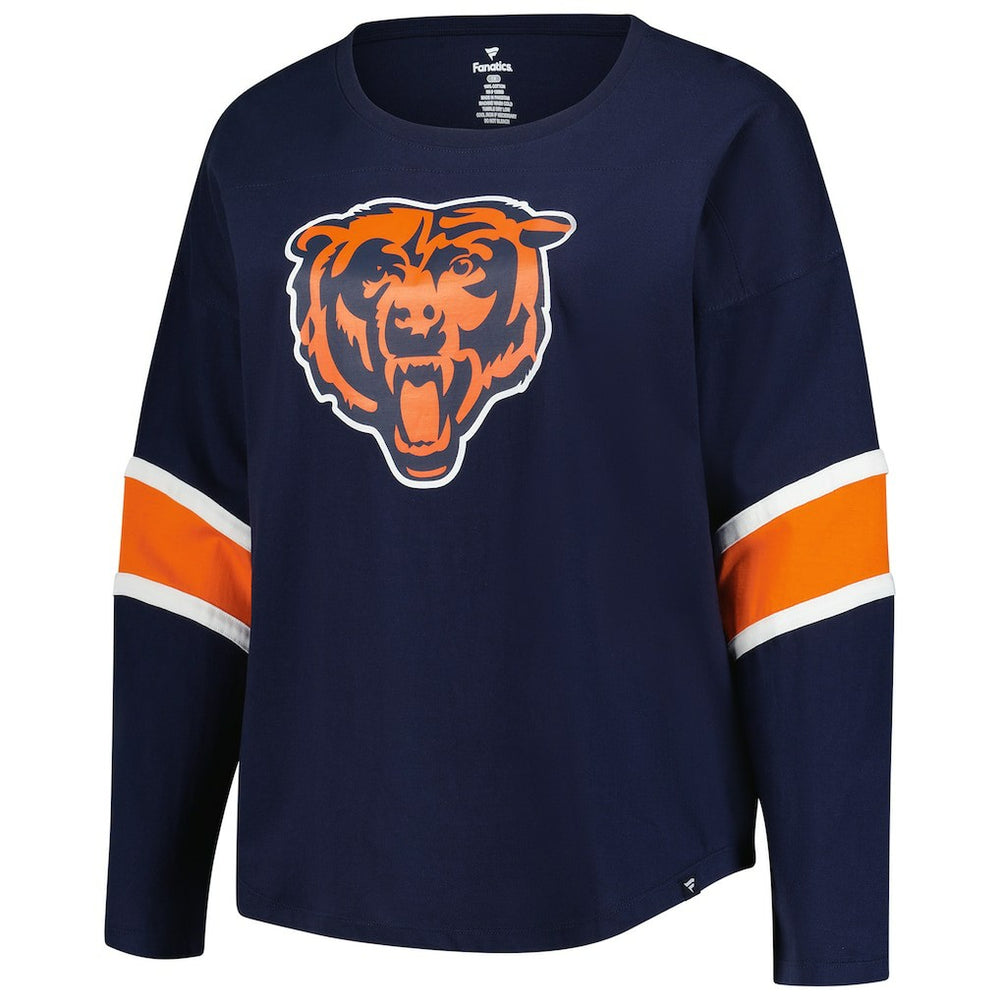 Chicago Bears Women's Plus Size Redzone 3/4-Sleeve Scoop Neck T-Shirt Navy | Fanatics