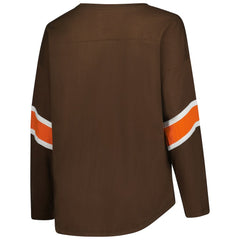 Cleveland Browns Women's Plus Size Redzone 3/4-Sleeve Scoop Neck T-Shirt Brown | Fanatics