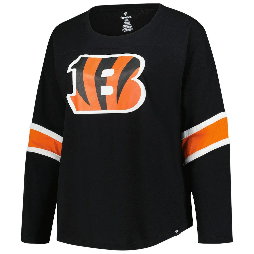 Cincinnati Bengals Women's Plus Size Redzone 3/4-Sleeve Scoop Neck T-Shirt Black | Fanatics