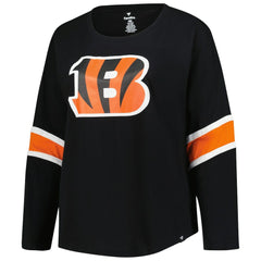 Cincinnati Bengals Women's Plus Size Redzone 3/4-Sleeve Scoop Neck T-Shirt Black | Fanatics