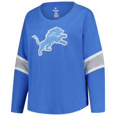 Detroit Lions Women's Plus Size Redzone 3/4-Sleeve Scoop Neck T-Shirt Blue | Fanatics
