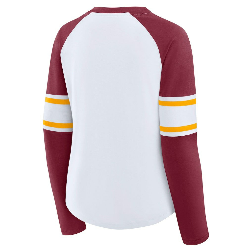 Washington Commanders Women's Plus Size Redzone Lace Up Long Sleeve T-Shirt White | Fanatics