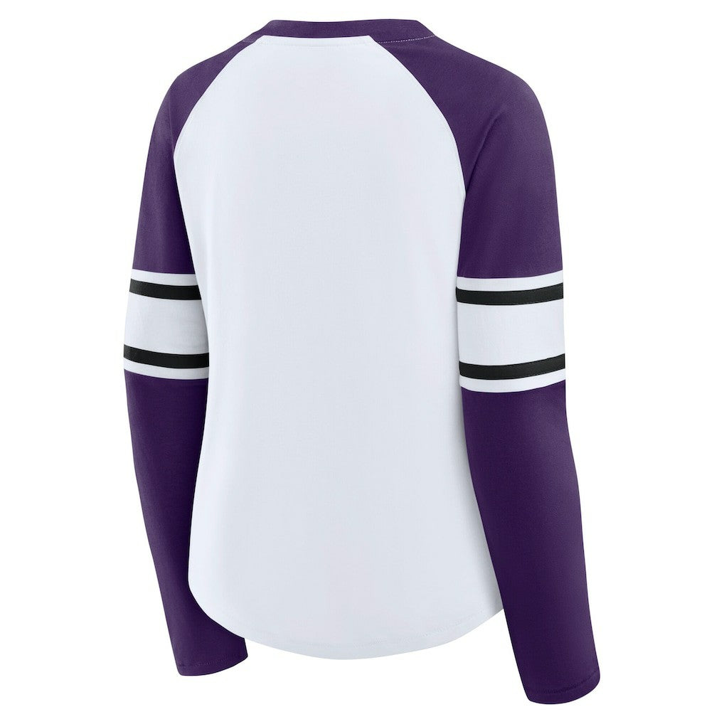 Baltimore Ravens Women's Plus Size Redzone Lace Up Long Sleeve T-Shirt White | Fanatics
