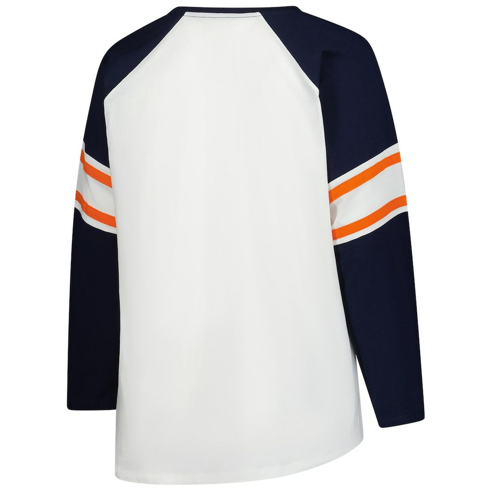 Chicago Bears Women's Plus Size Redzone Lace Up Long Sleeve T-Shirt White | Fanatics