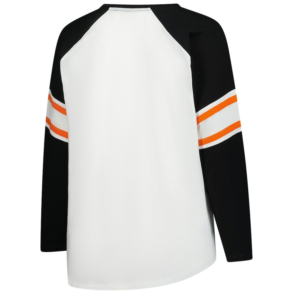Cincinnati Bengals Women's Plus Size Redzone Lace Up Long Sleeve T-Shirt White | Fanatics