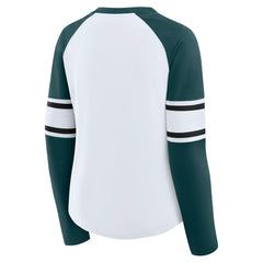 Philadelphia Eagles Women's Plus Size Redzone Lace Up Long Sleeve T-Shirt White | Fanatics