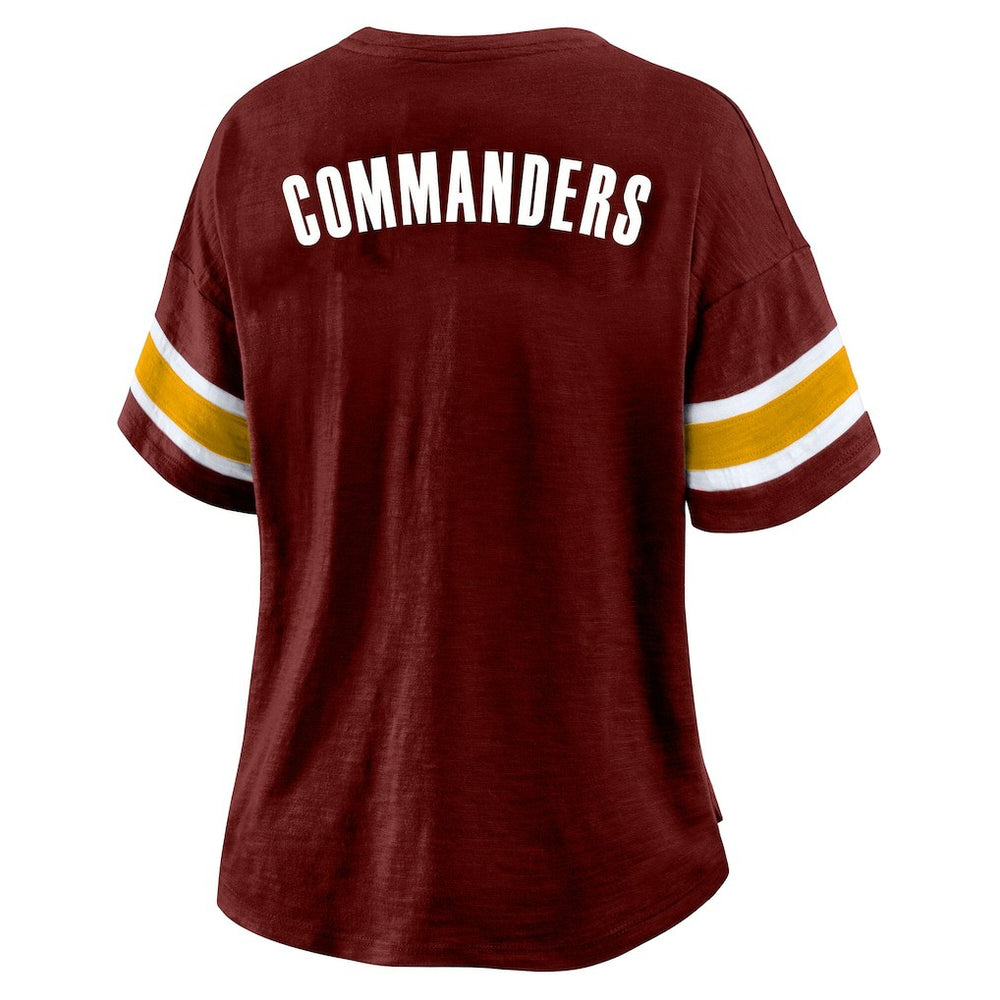 Washington Commanders Women's Plus Size Redzone Notch Neck T-Shirt Burgundy | Fanatics