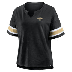 New Orleans Saints Women's Plus Size Redzone Notch Neck T-Shirt Black | Fanatics