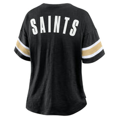 New Orleans Saints Women's Plus Size Redzone Notch Neck T-Shirt Black | Fanatics