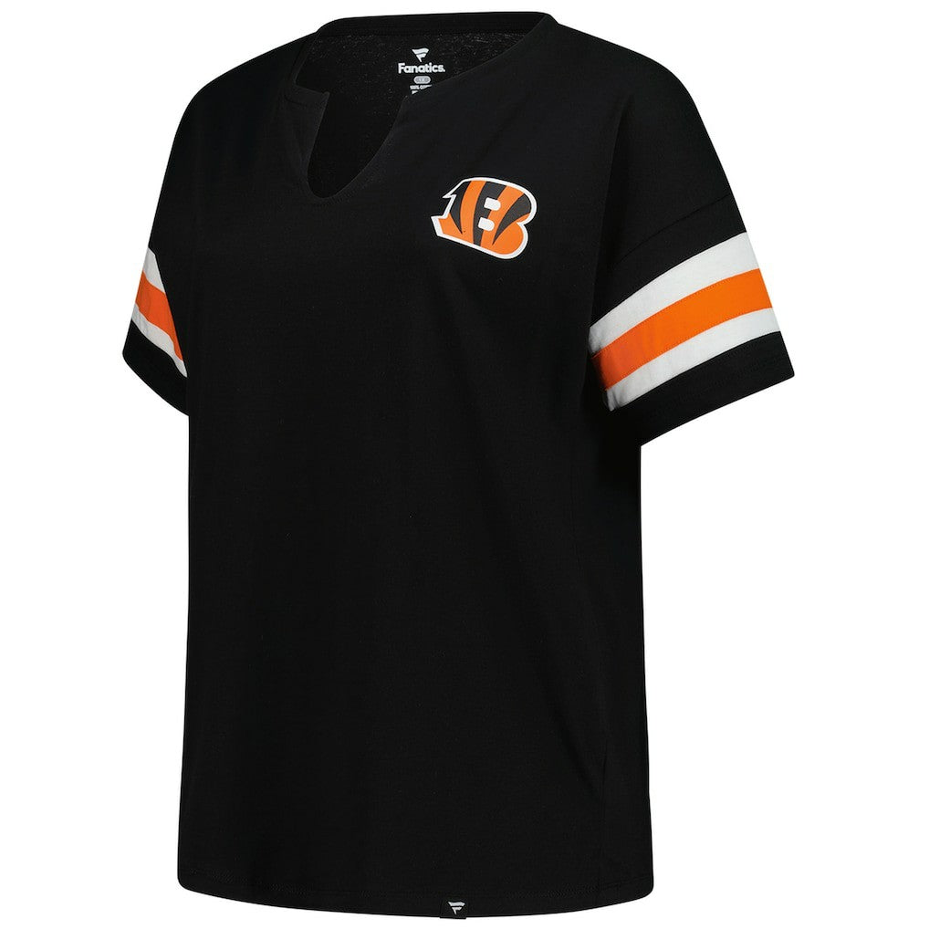 Cincinnati Bengals Women's Plus Size Redzone Notch Neck T-Shirt Black | Fanatics