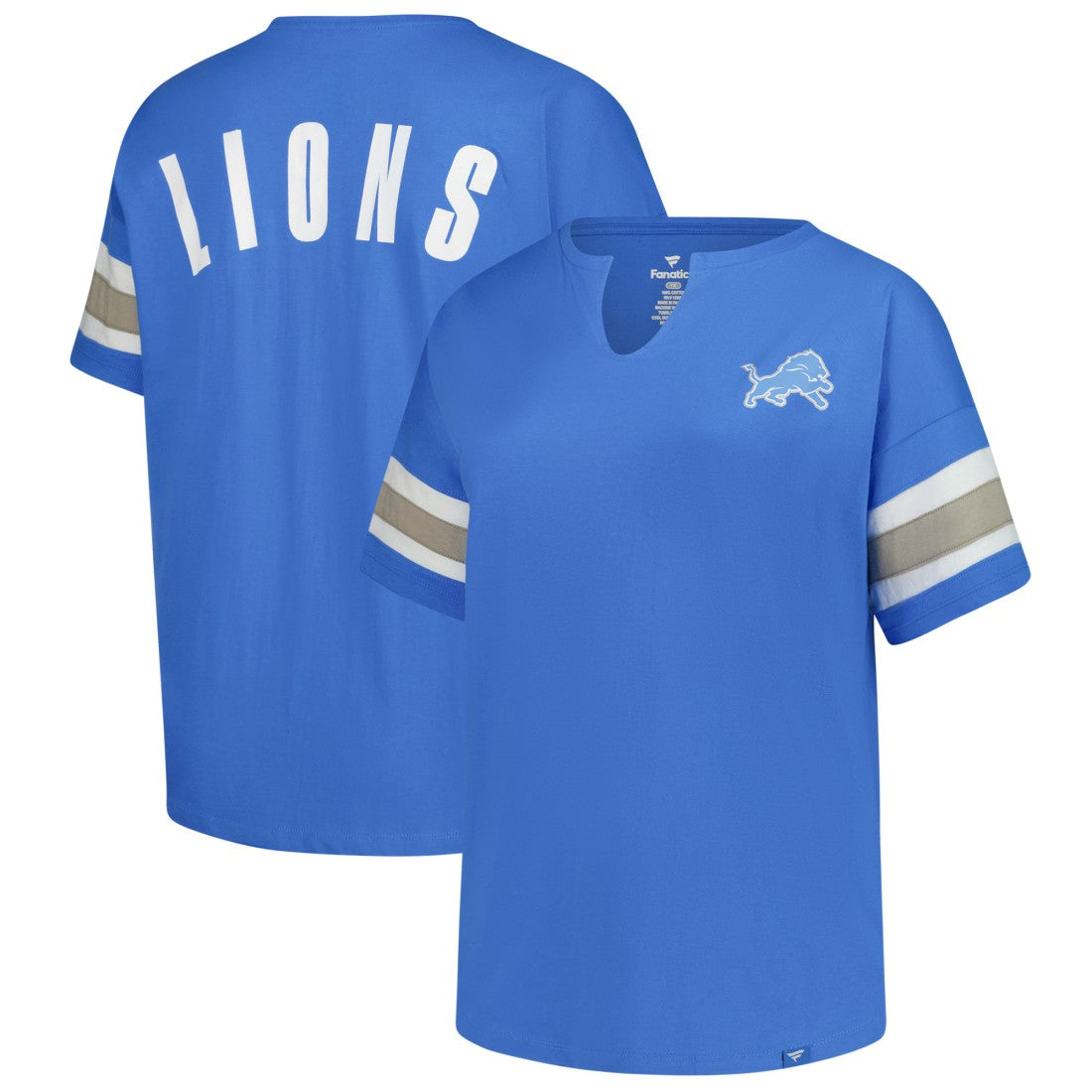 Detroit Lions Women's Plus Size Redzone Notch Neck T-Shirt Blue | Fanatics