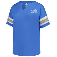 Detroit Lions Women's Plus Size Redzone Notch Neck T-Shirt Blue | Fanatics