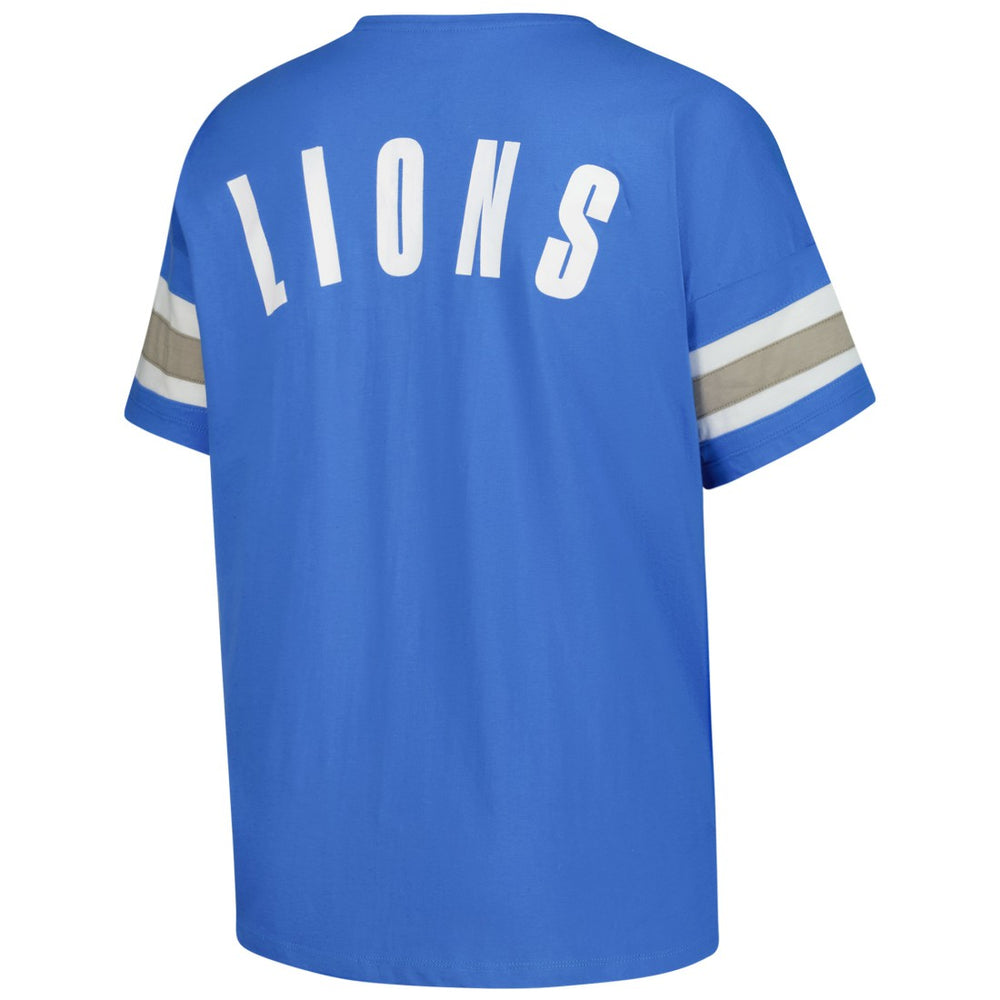 Detroit Lions Women's Plus Size Redzone Notch Neck T-Shirt Blue | Fanatics