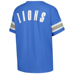 Detroit Lions Women's Plus Size Redzone Notch Neck T-Shirt Blue | Fanatics