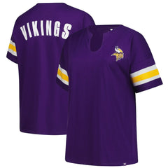 Minnesota Vikings Women's Plus Size Redzone Notch Neck T-Shirt Purple | Fanatics