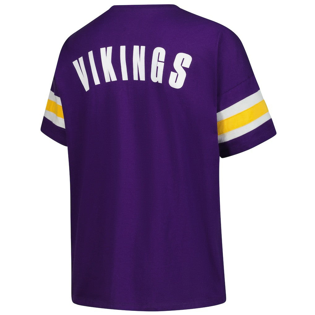 Minnesota Vikings Women's Plus Size Redzone Notch Neck T-Shirt Purple | Fanatics