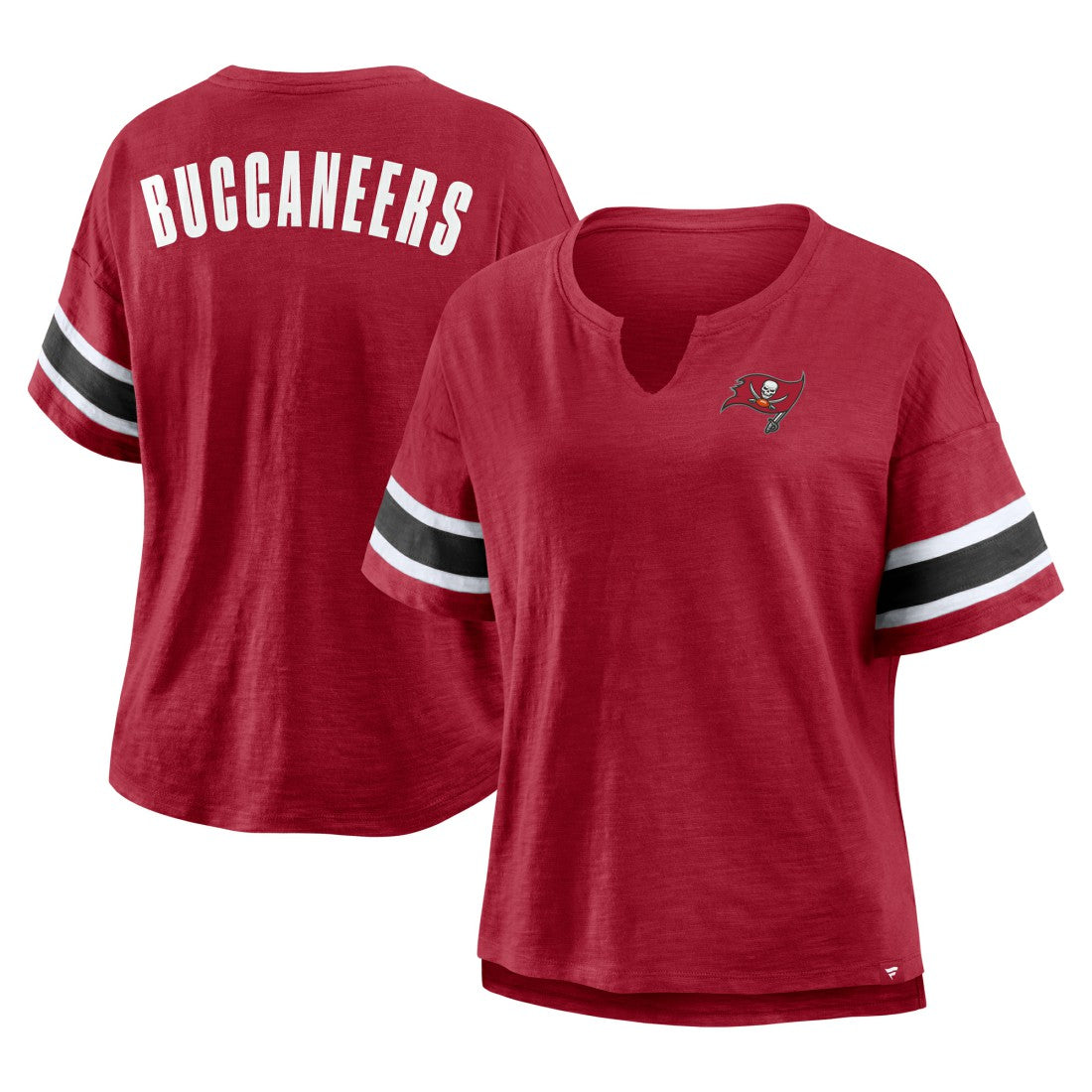 Tampa Bay Buccaneers Women's Plus Size Redzone Notch Neck T-Shirt Red | Fanatics