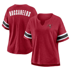 Tampa Bay Buccaneers Women's Plus Size Redzone Notch Neck T-Shirt Red | Fanatics
