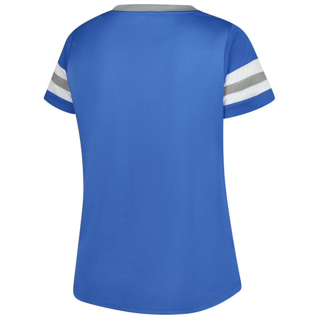 Detroit Lions Women's Plus Size Rhinestone Redzone Athena Lace-Up Notch Neck T-Shirt Blue | Fanatics
