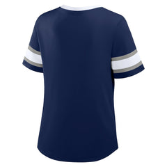 Dallas Cowboys Women's Plus Size Red Zone Athena Lace-Up V-Notch Neck T-Shirt Navy | Fanatics