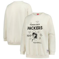 Green Bay Packers Women's Plus Size Shooting Star Sweatshirt Cream | Mitchell & Ness