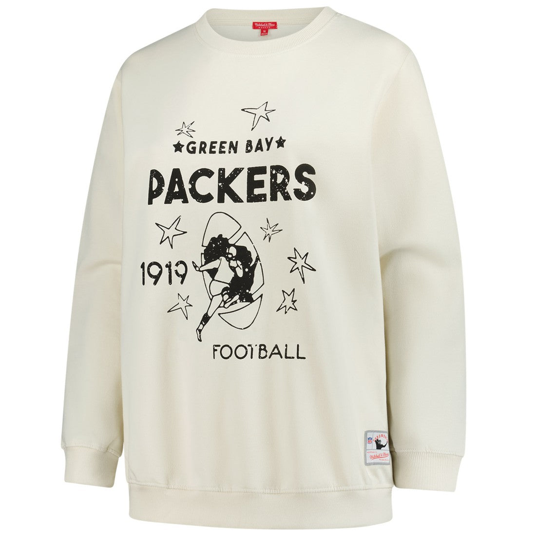 Green Bay Packers Women's Plus Size Shooting Star Sweatshirt Cream | Mitchell & Ness