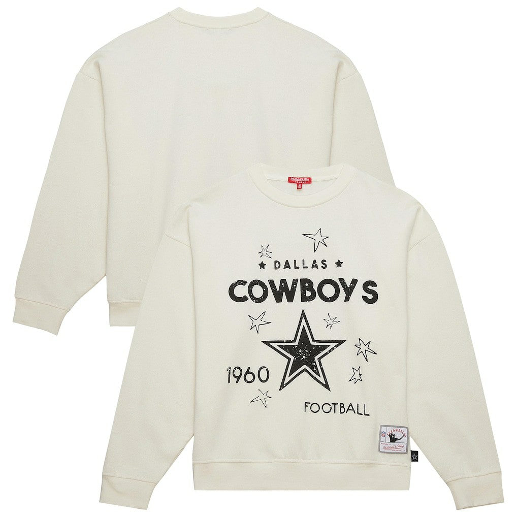 Dallas Cowboys Women's Plus Size Shooting Star Sweatshirt Cream | Mitchell & Ness