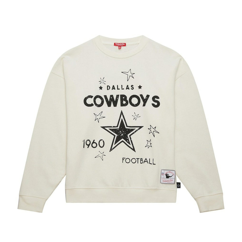 Dallas Cowboys Women's Plus Size Shooting Star Sweatshirt Cream | Mitchell & Ness