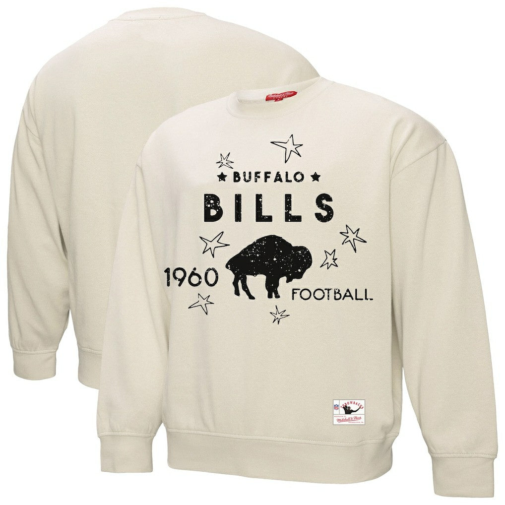 Buffalo Bills Women's Plus Size Shooting Star Sweatshirt Cream | Mitchell & Ness