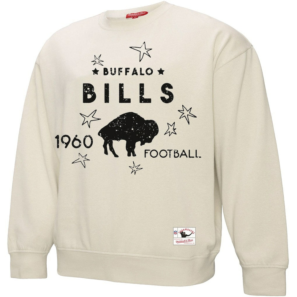 Buffalo Bills Women's Plus Size Shooting Star Sweatshirt Cream | Mitchell & Ness