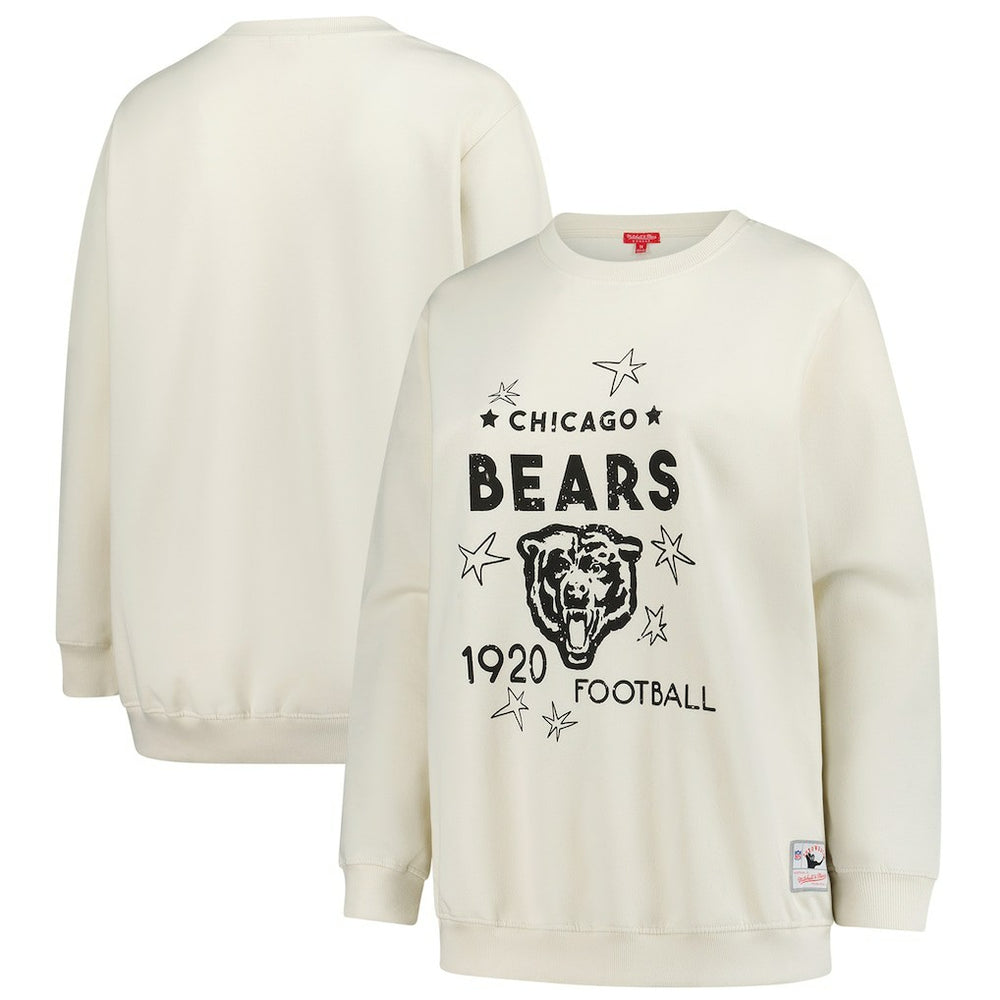 Chicago Bears Women's Plus Size Shooting Star Sweatshirt Cream | Mitchell & Ness